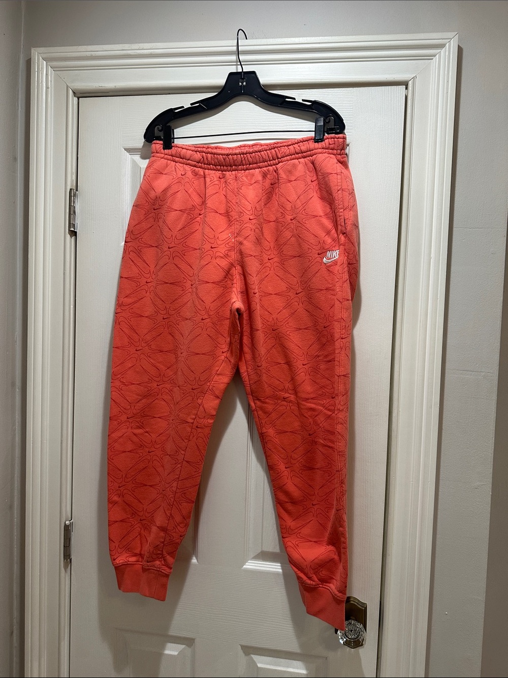 Nike Coral-Red Patterned Joggers